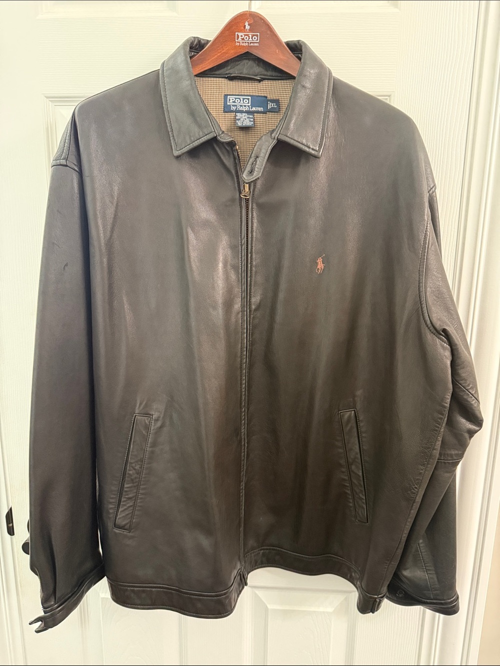 Polo by Ralph Lauren Dark Brown Leather Bomber Jacket
